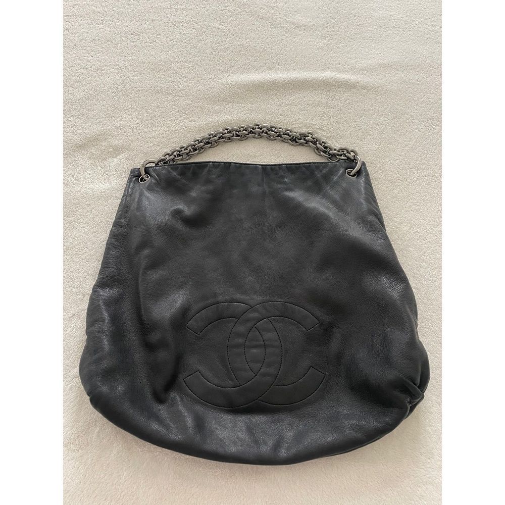 Chanel CC black hobo bag